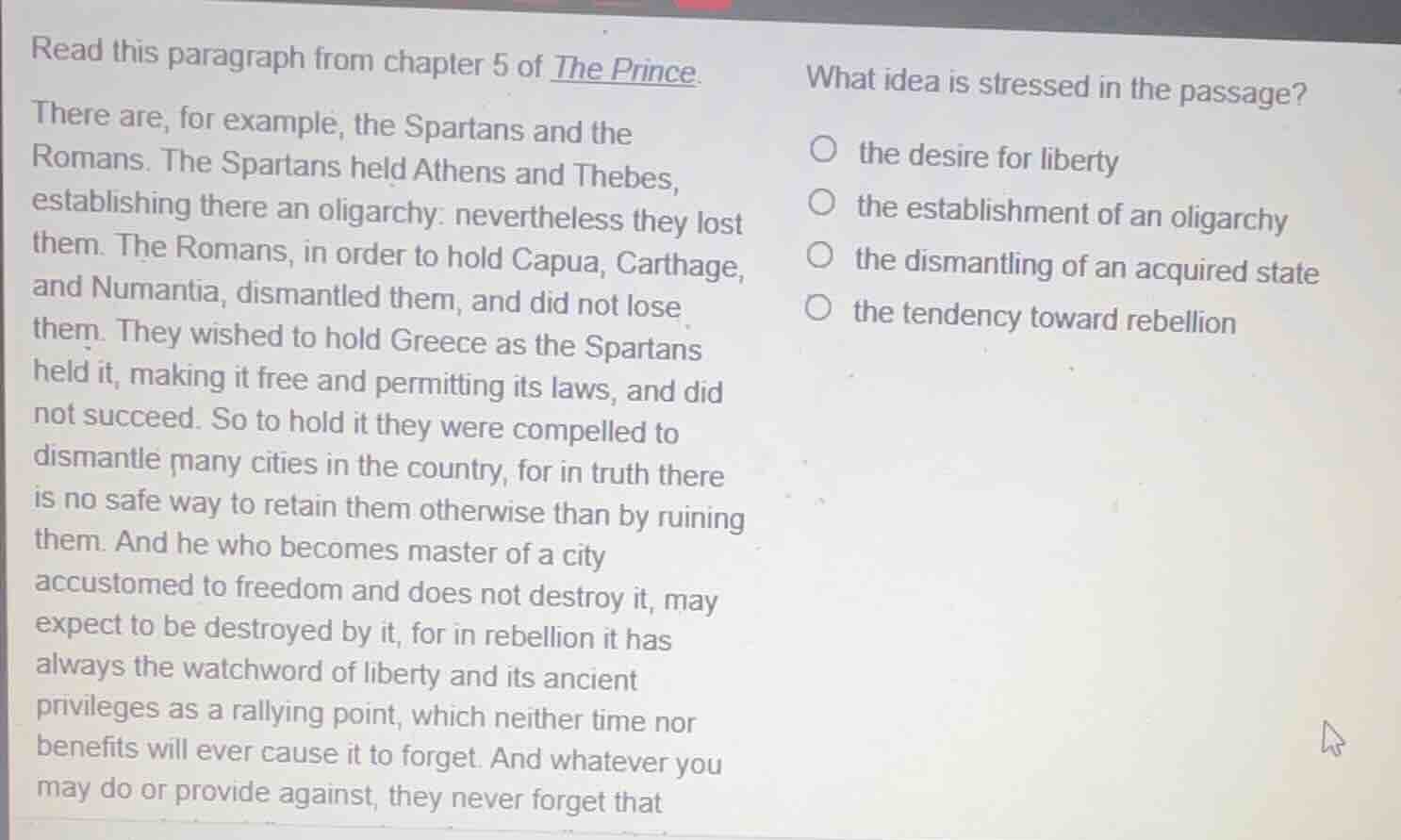 read this paragraph from chapter 5 of the prince. there are, for exampl…