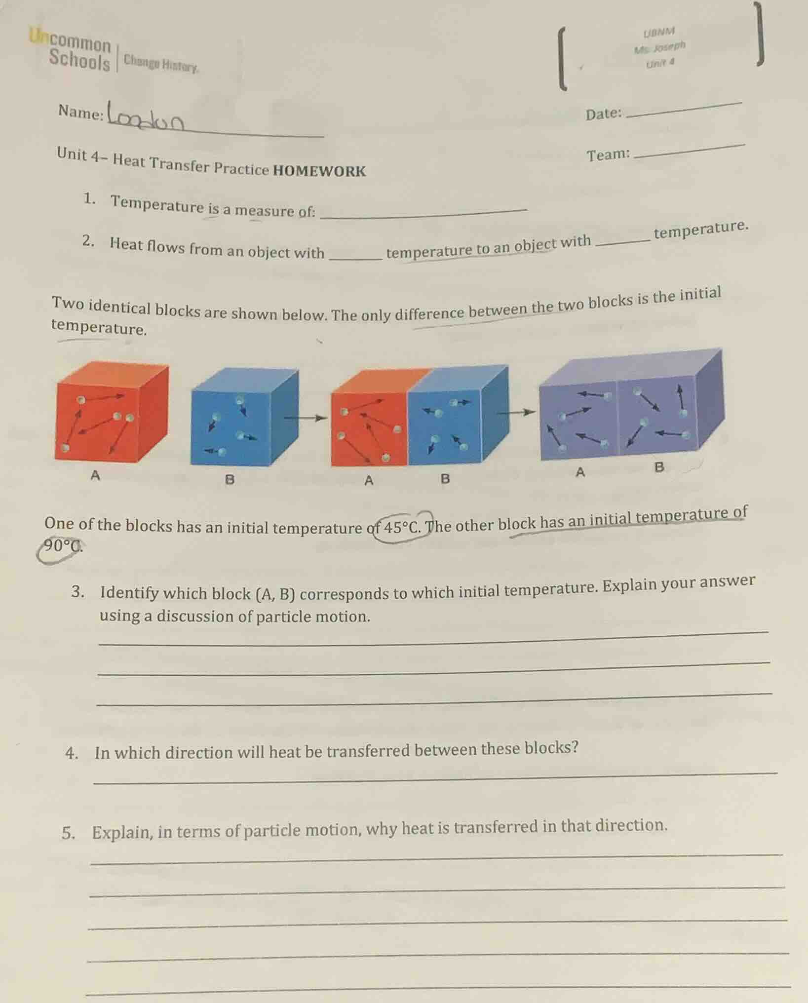 uncommon schools | change history name: date: unit 4– heat transfer pra…