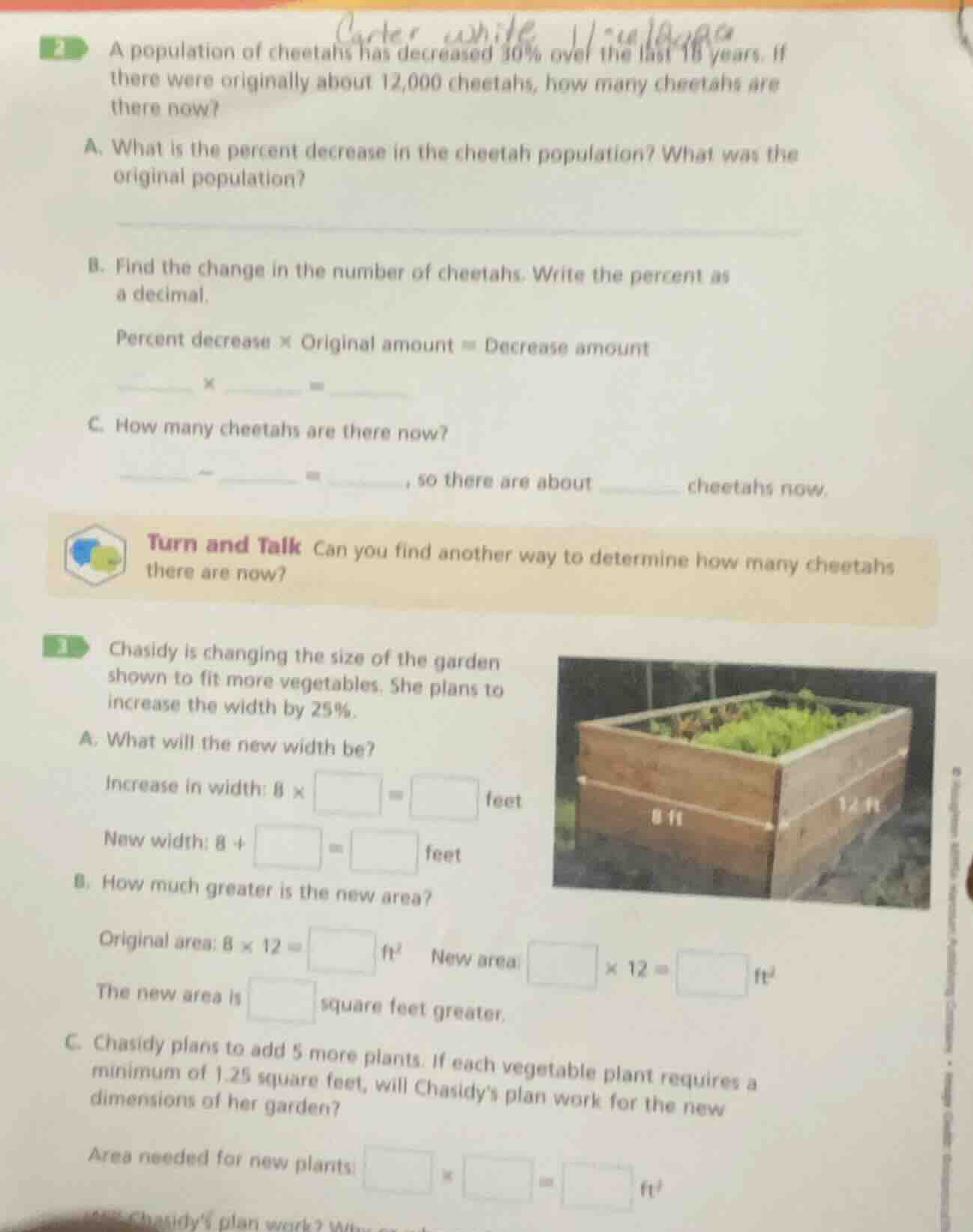 2 a population of cheetahs has decreased 30% over the last 18 years. if…