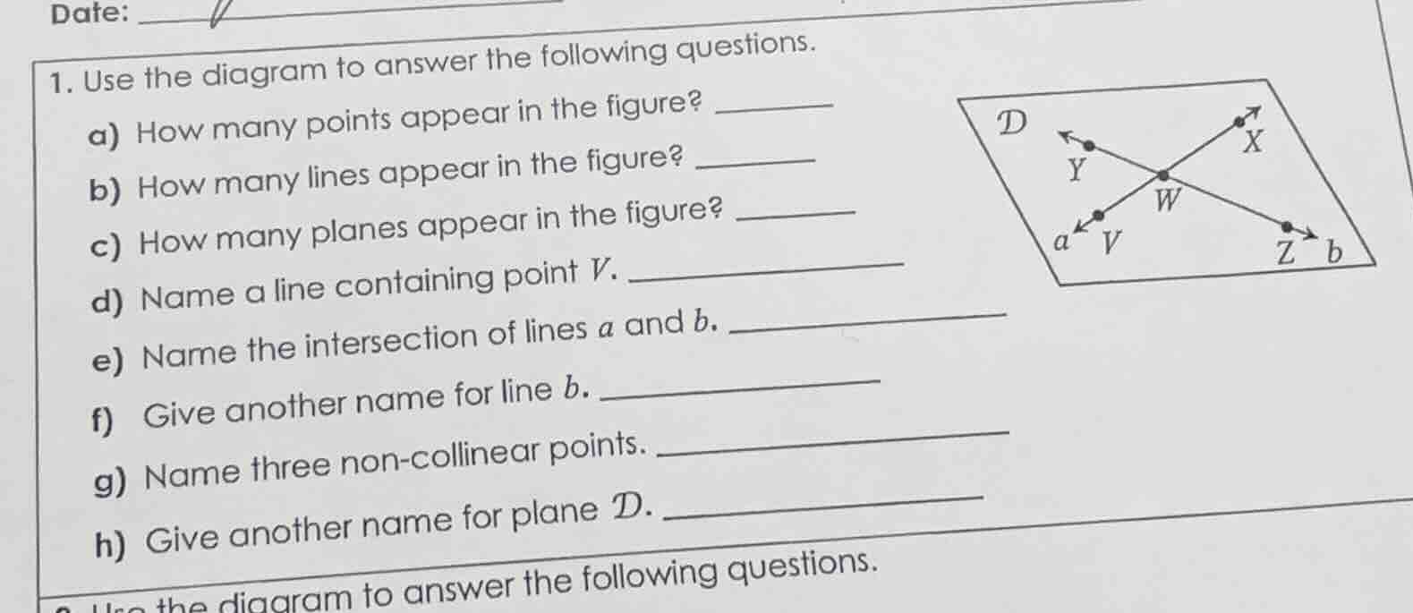 date: 1. use the diagram to answer the following questions. a) how many…