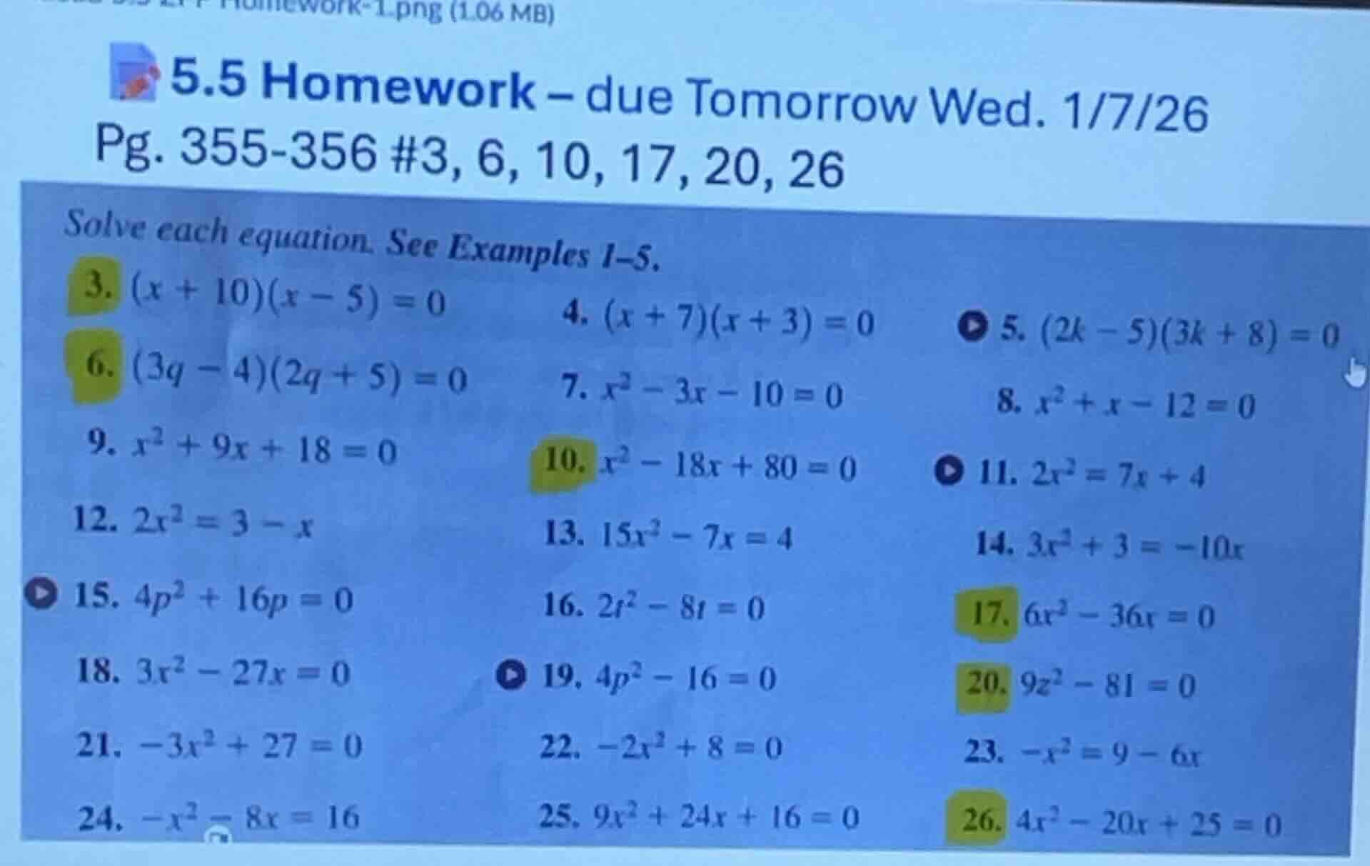5.5 homework – due tomorrow wed. 1/7/26 pg. 355-356 #3, 6, 10, 17, 20, …