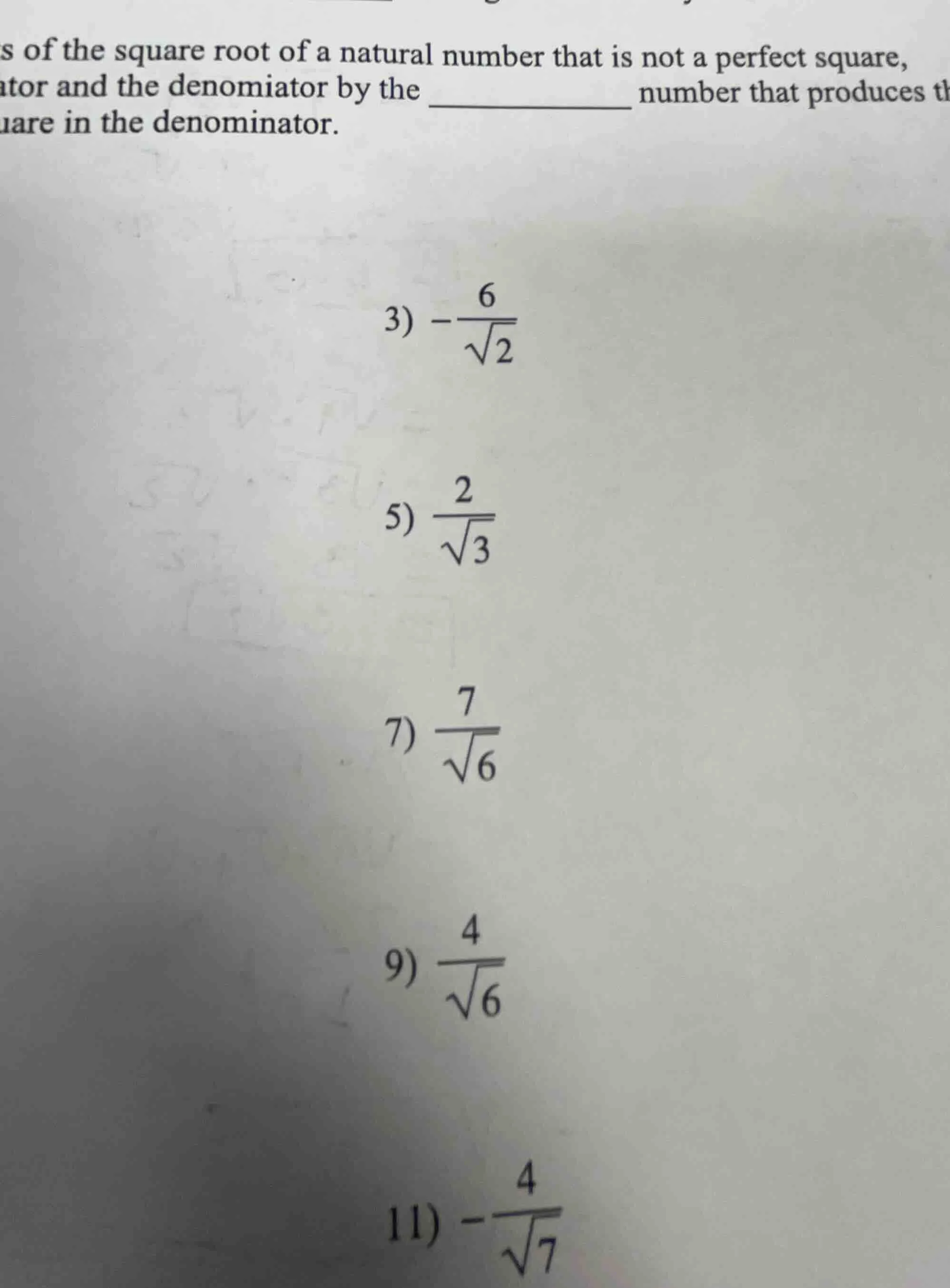 s of the square root of a natural number that is not a perfect square, …