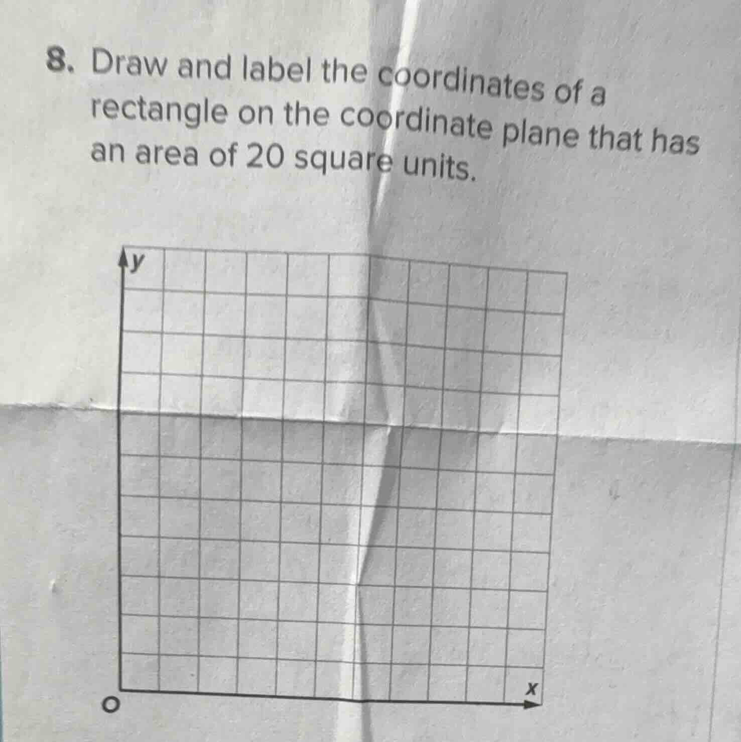 8. draw and label the coordinates of a rectangle on the coordinate plan…