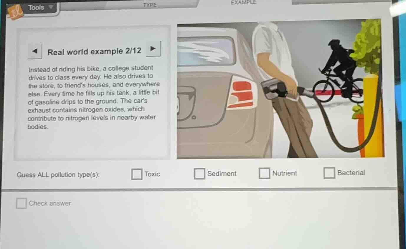 real world example 2/12 instead of riding his bike, a college student d…