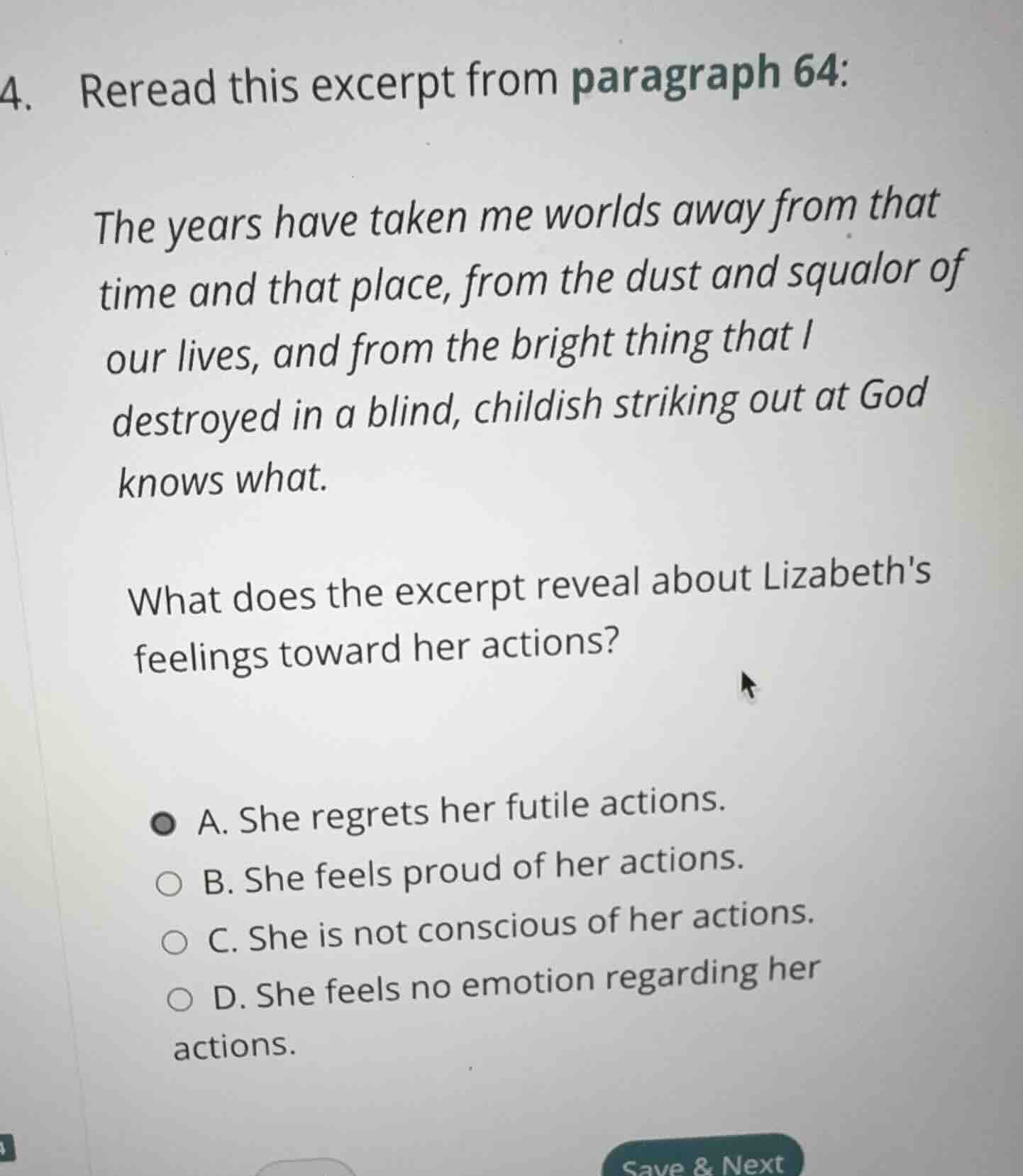 4. reread this excerpt from paragraph 64: the years have taken me world…