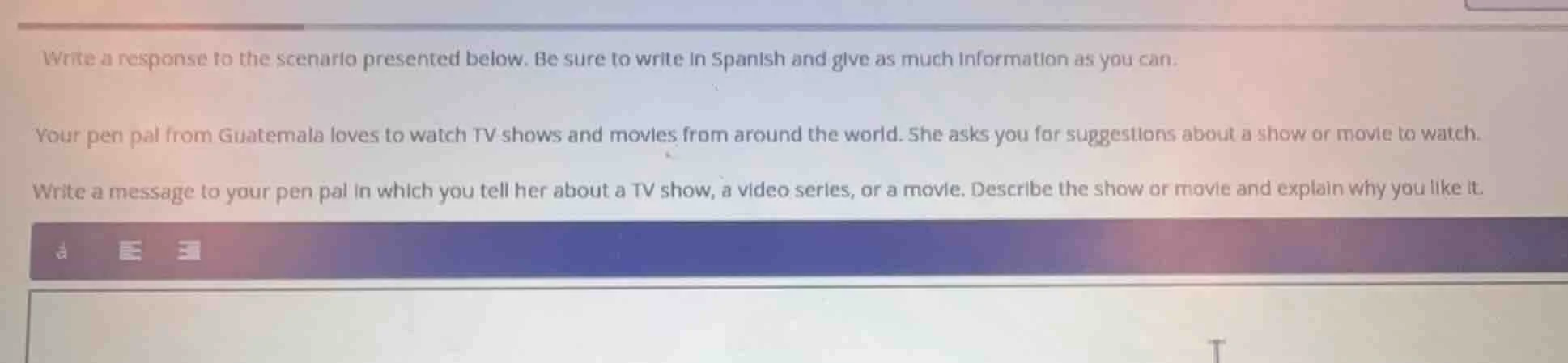 write a response to the scenario presented below. be sure to write in s…