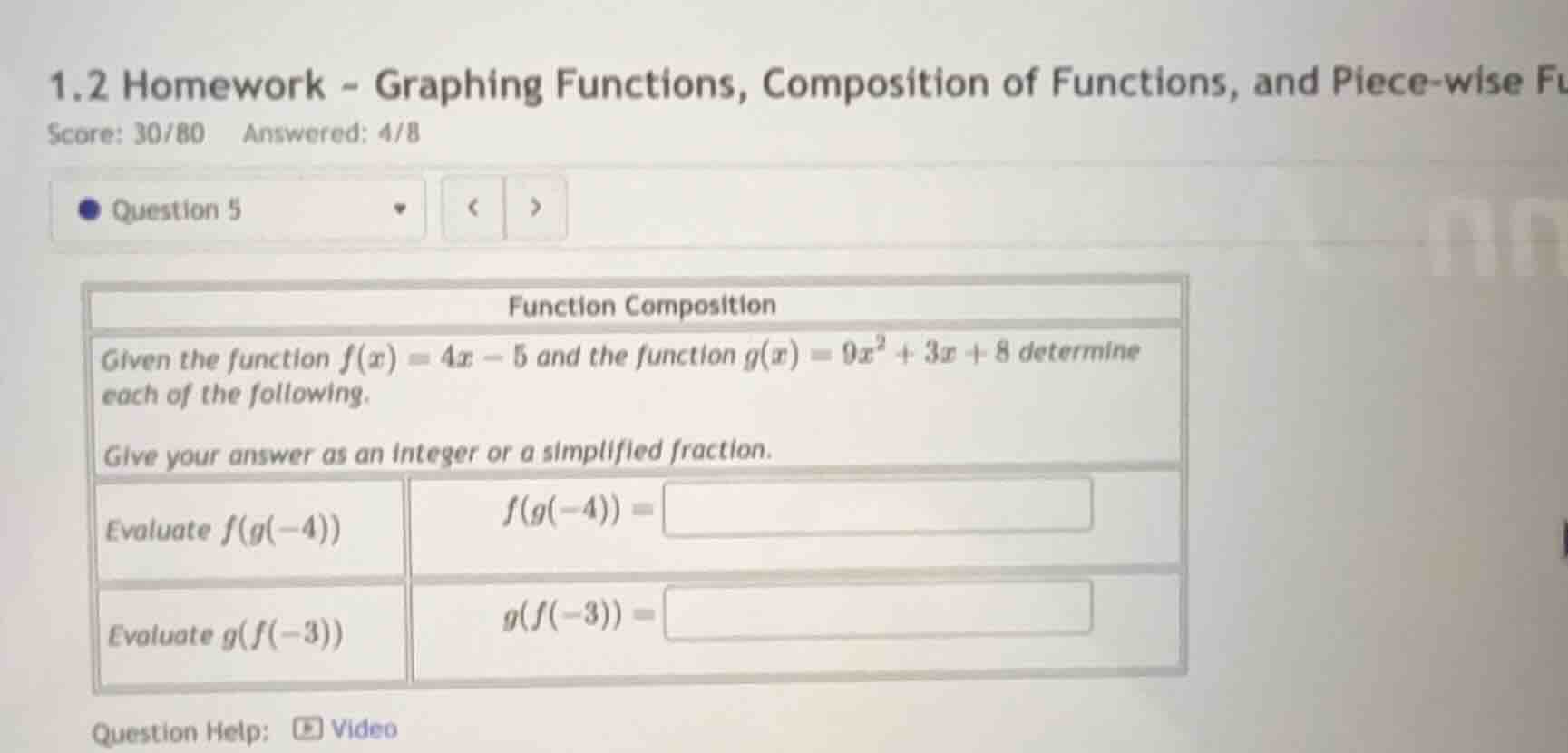 1.2 homework - graphing functions, composition of functions, and piece …