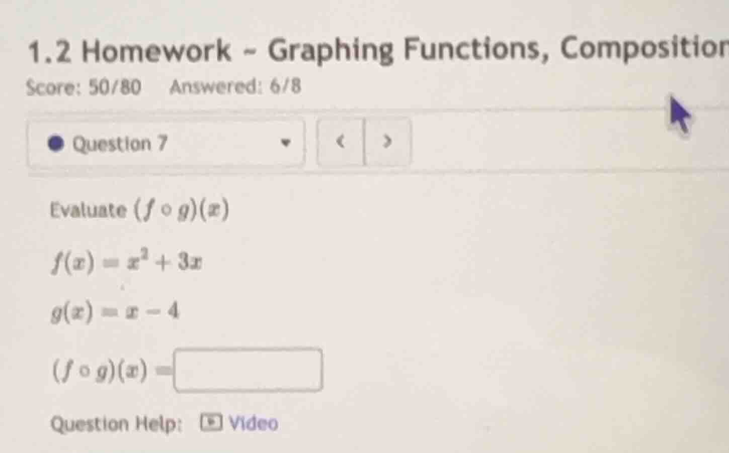 1.2 homework - graphing functions, compositior score: 50/80 answered: 6…