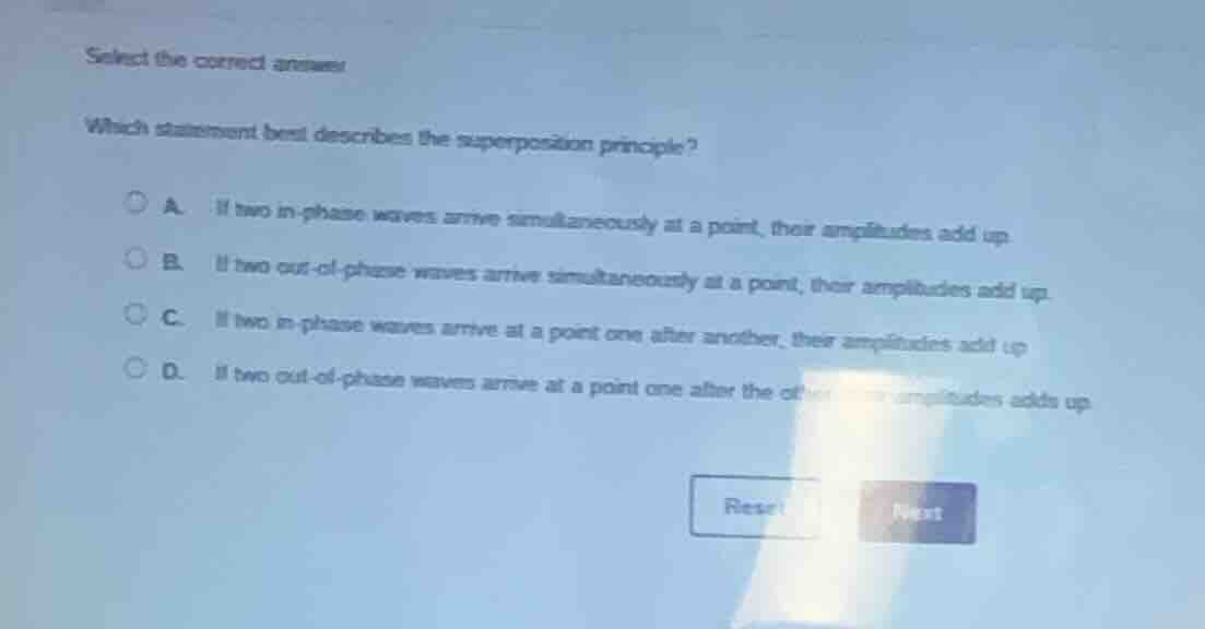 select the correct answer. which statement best describes the superposi…