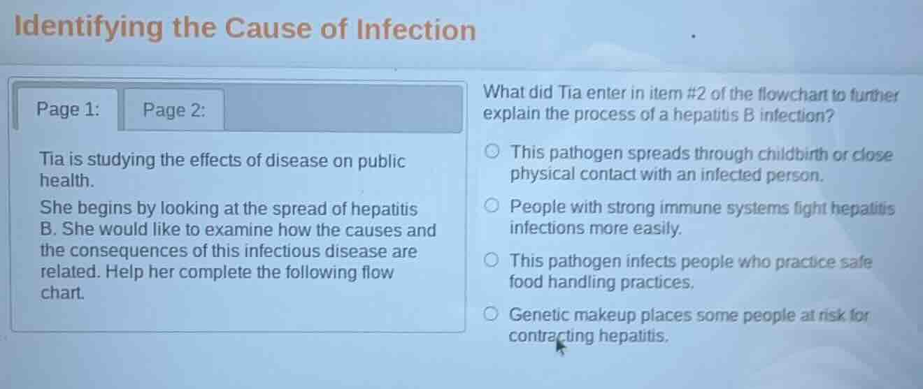 identifying the cause of infection page 1: page 2: tia is studying the …