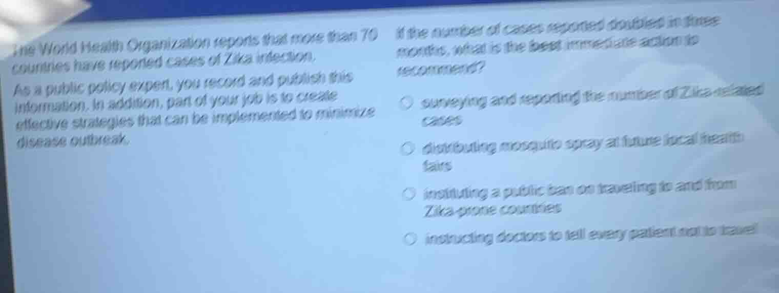 the world health organization reports that more than 70 countries have …