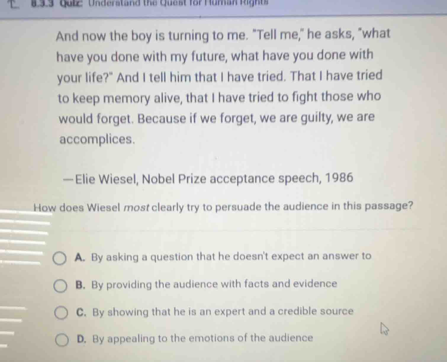 and now the boy is turning to me. \tell me,\ he asks, \what have you do…