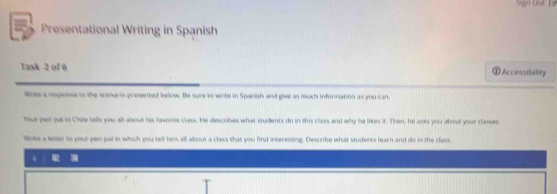 presentational writing in spanish task 2 of 6 write a response to the s…