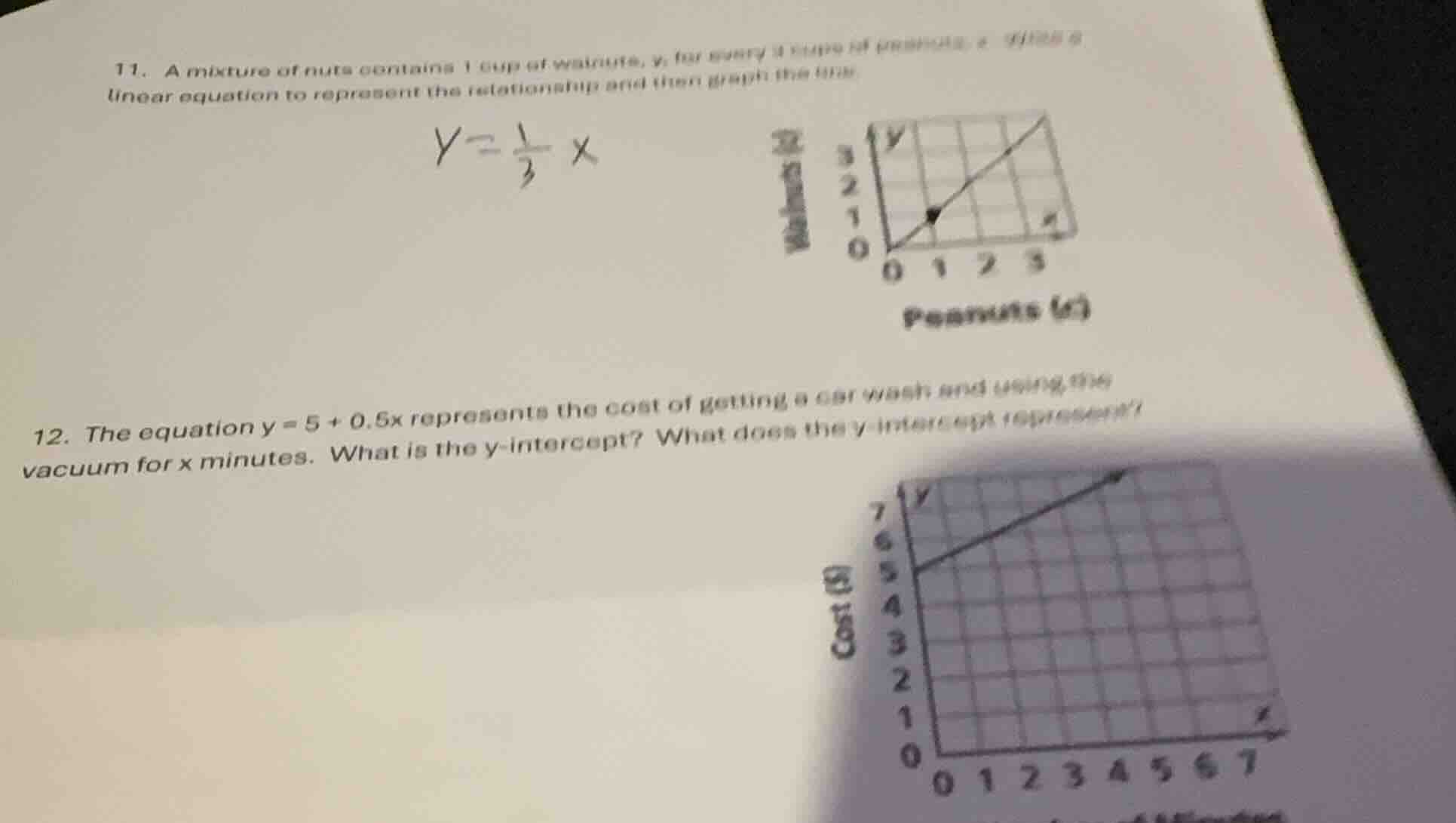 11. a mixture of nuts contains 1 cup of walnuts, y, for every 3 cups of…