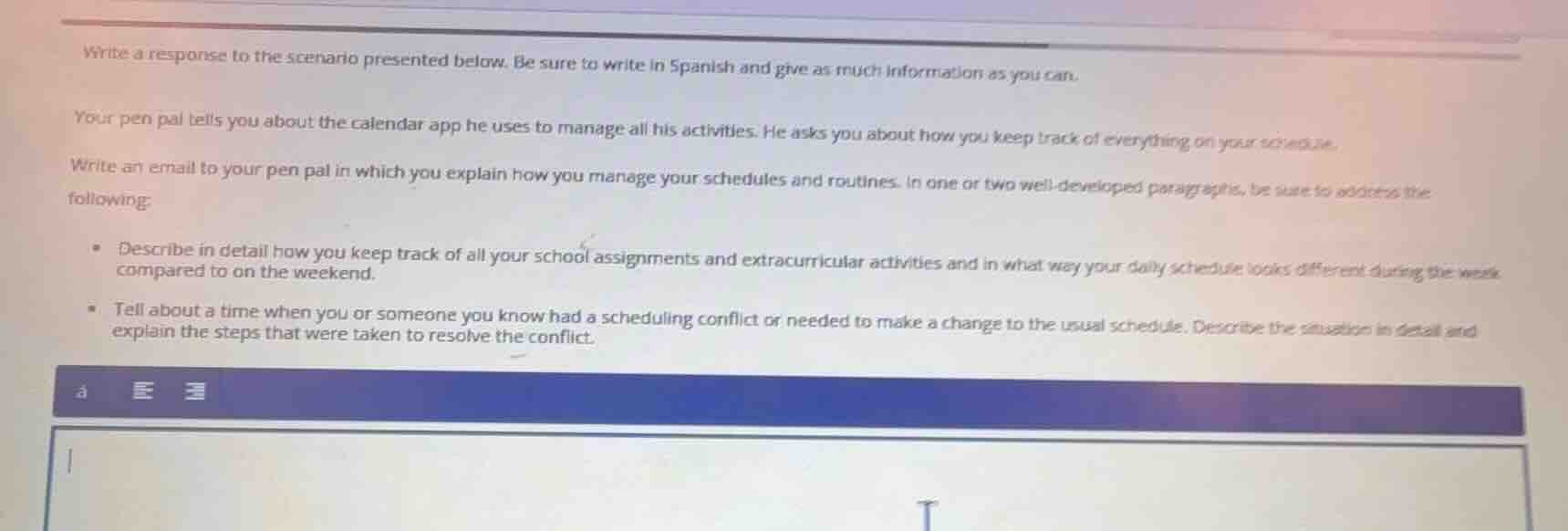 write a response to the scenario presented below. be sure to write in s…