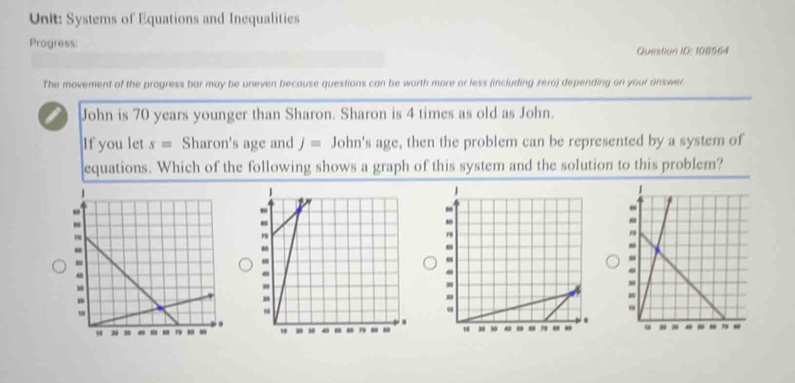 unit: systems of equations and inequalities progress: question id: 1085…
