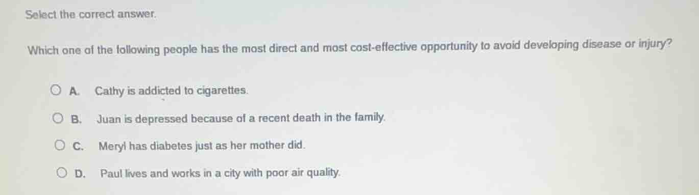 select the correct answer. which one of the following people has the mo…