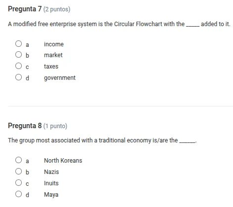 pregunta 7 (2 puntos) a modified free enterprise system is the circular…