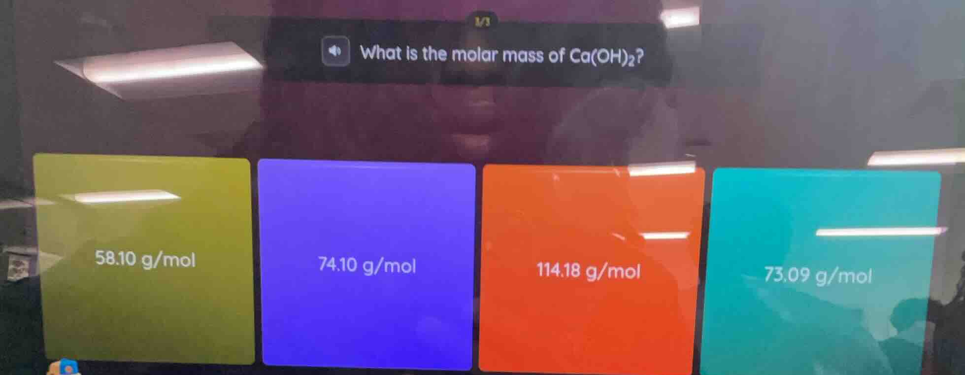 what is the molar mass of ca(oh)₂? 58.10 g/mol 74.10 g/mol 114.18 g/mol…
