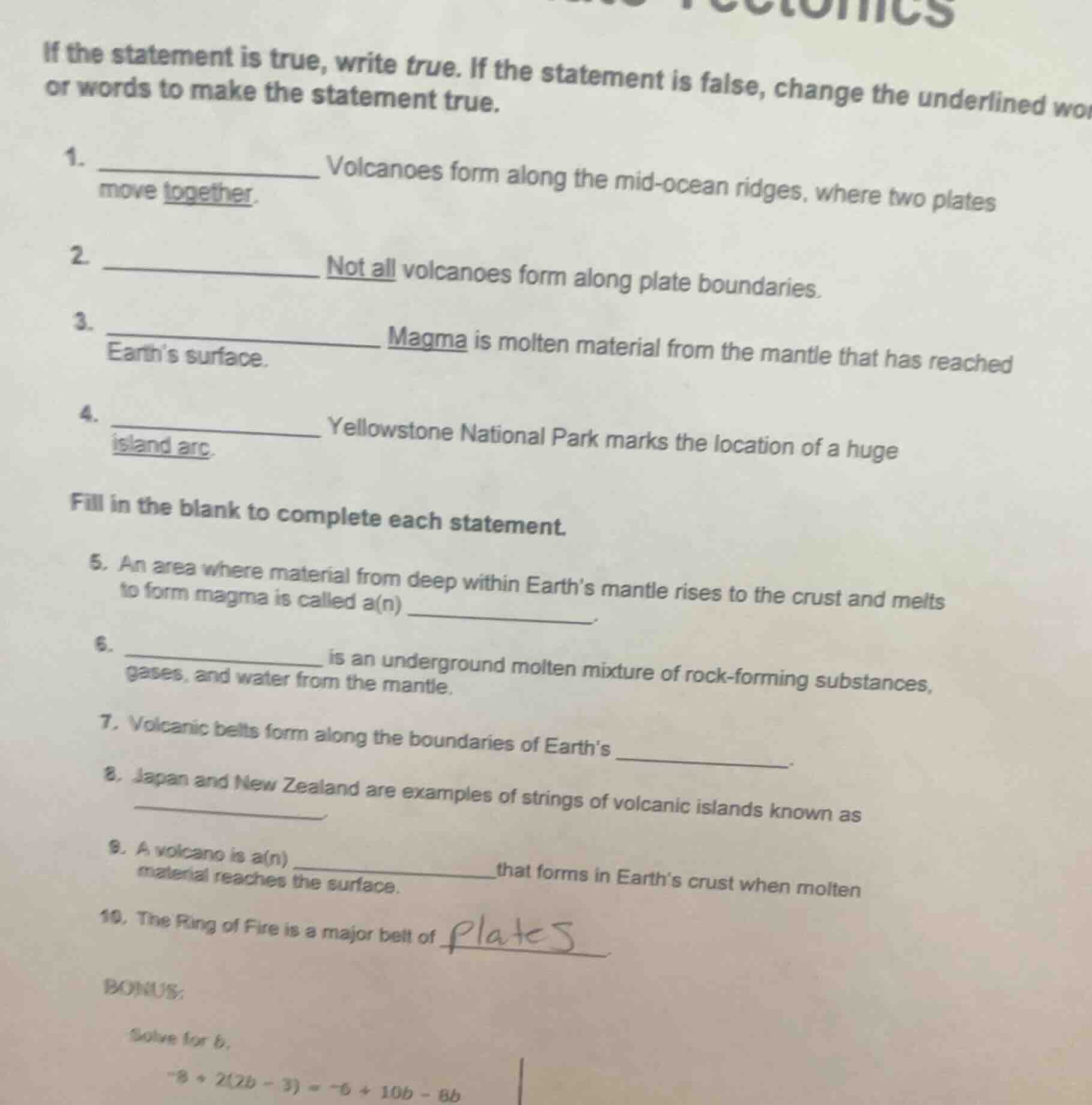 if the statement is true, write true. if the statement is false, change…