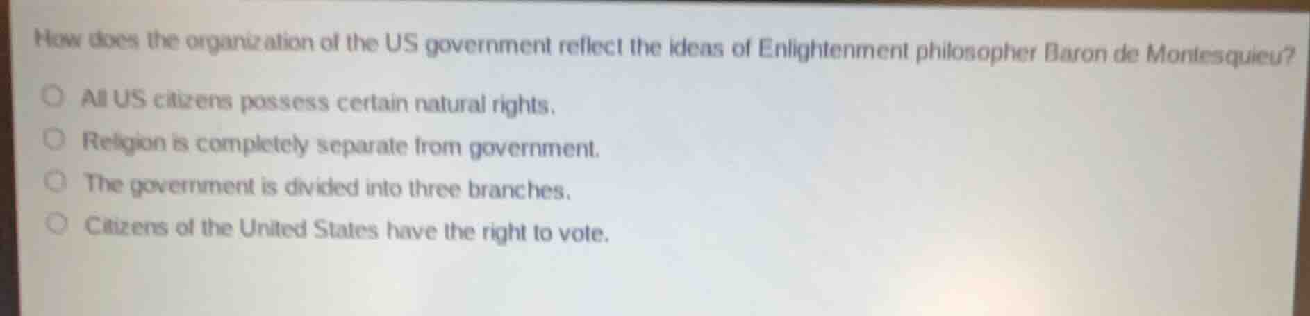 how does the organization of the us government reflect the ideas of enl…
