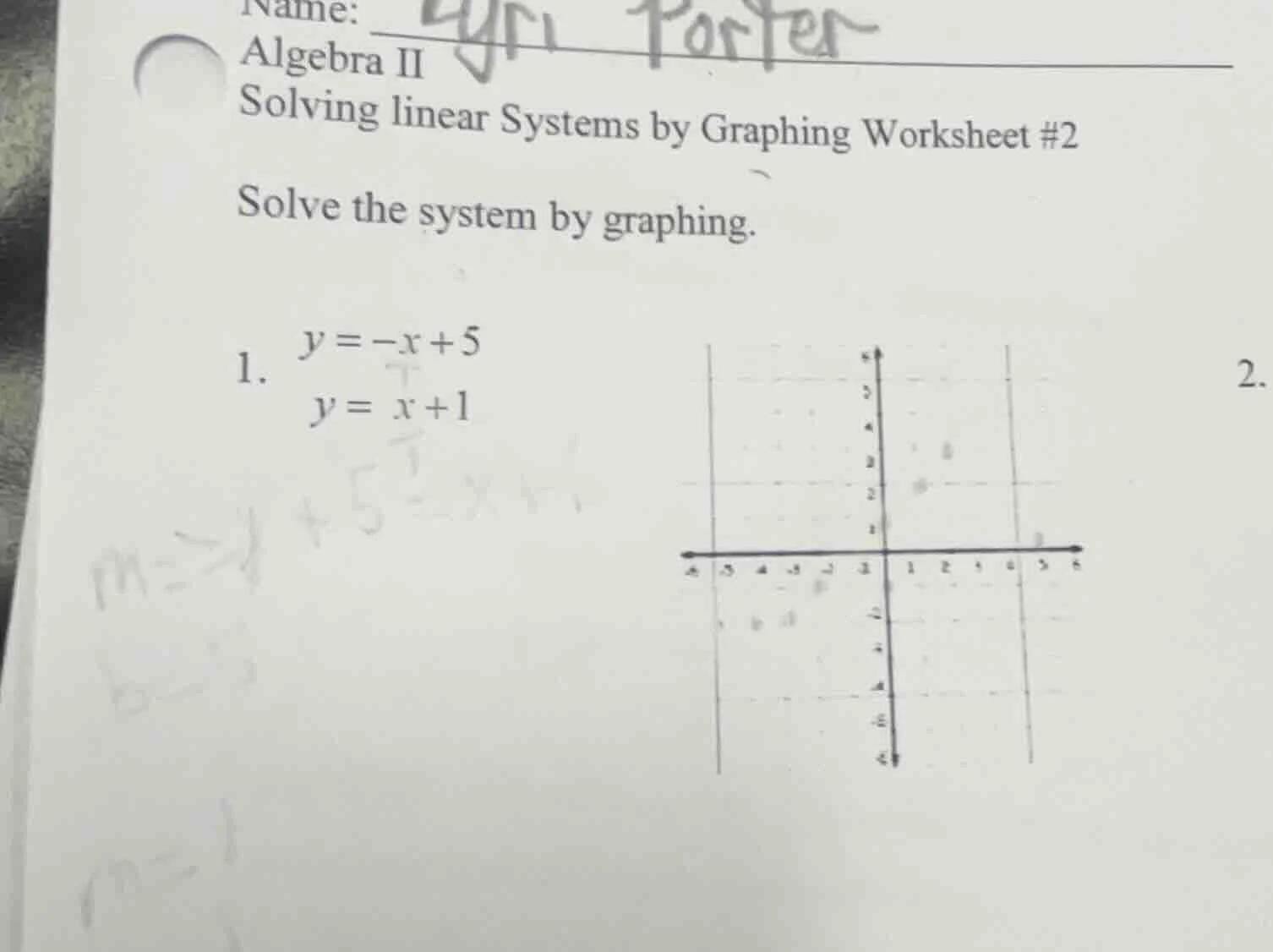 name: algebra ii solving linear systems by graphing worksheet #2 solve …