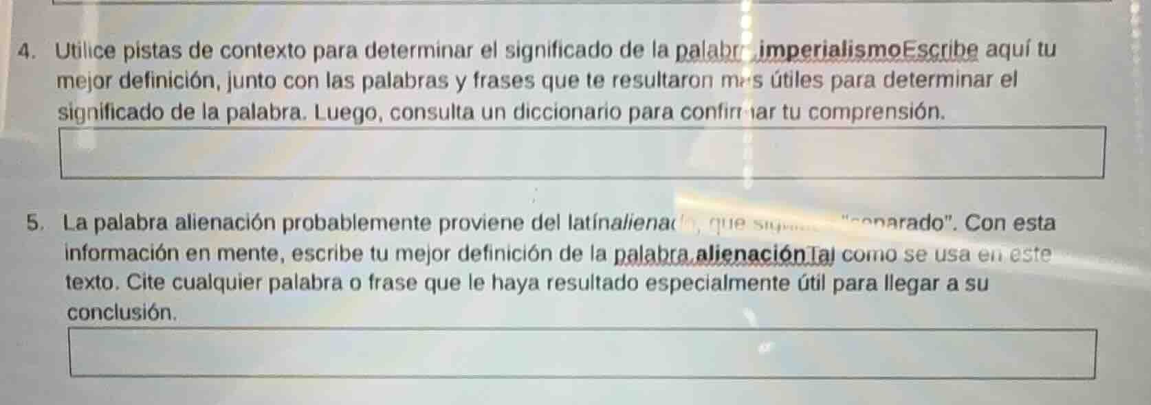 4. utilice pistas de contexto para determinar el significado de la pala…