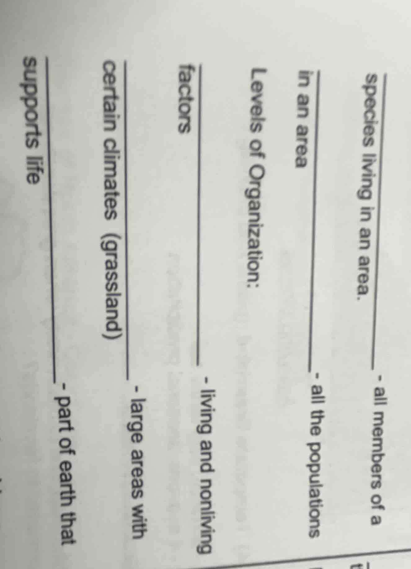 species living in an area. - all members of a in an area - all the popu…