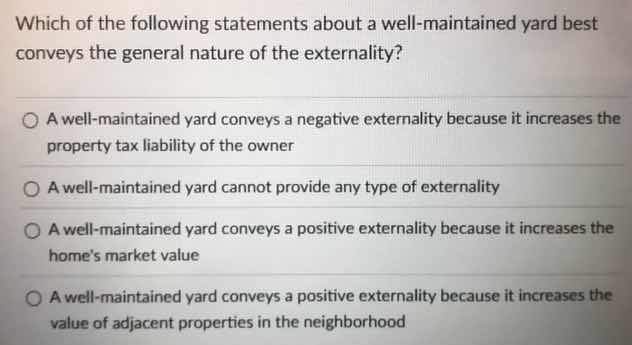 which of the following statements about a well - maintained yard best c…
