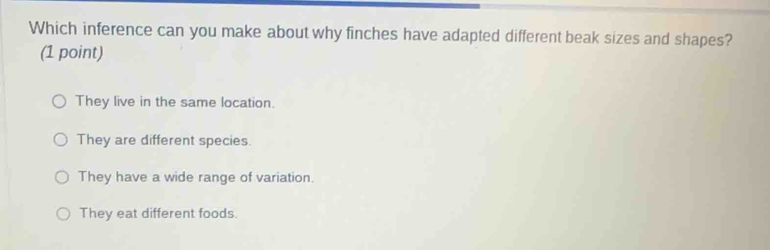 which inference can you make about why finches have adapted different b…