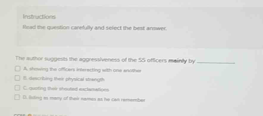 instructions read the question carefully and select the best answer. th…