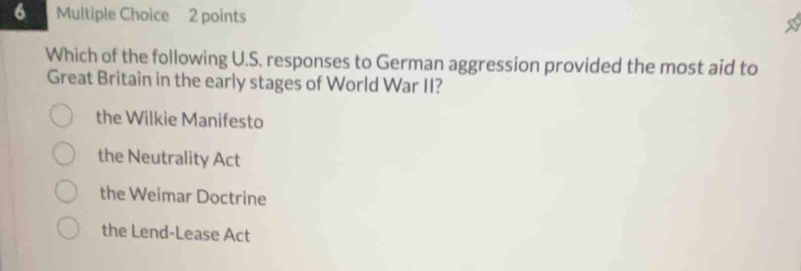 6 multiple choice 2 points which of the following u.s. responses to ger…