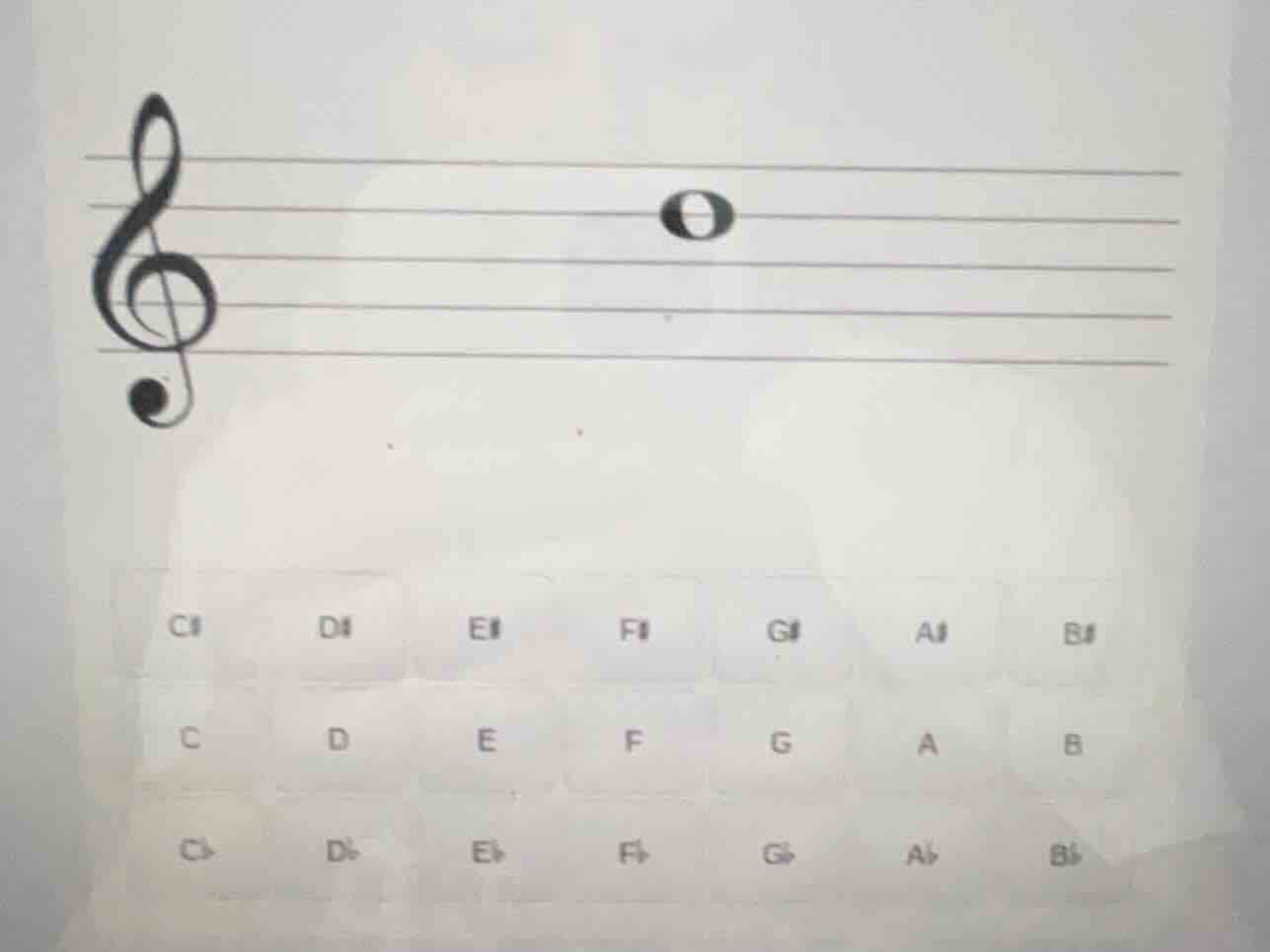 there is a musical staff with a treble clef and a note on it. below the…