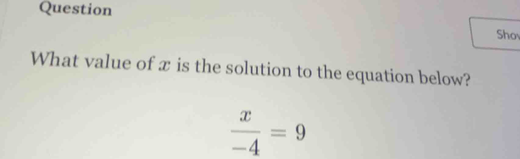 question what value of x is the solution to the equation below? \\(\\fr…