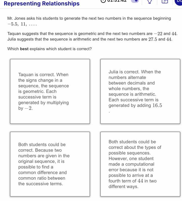 representing relationships mr. jones asks his students to generate the …