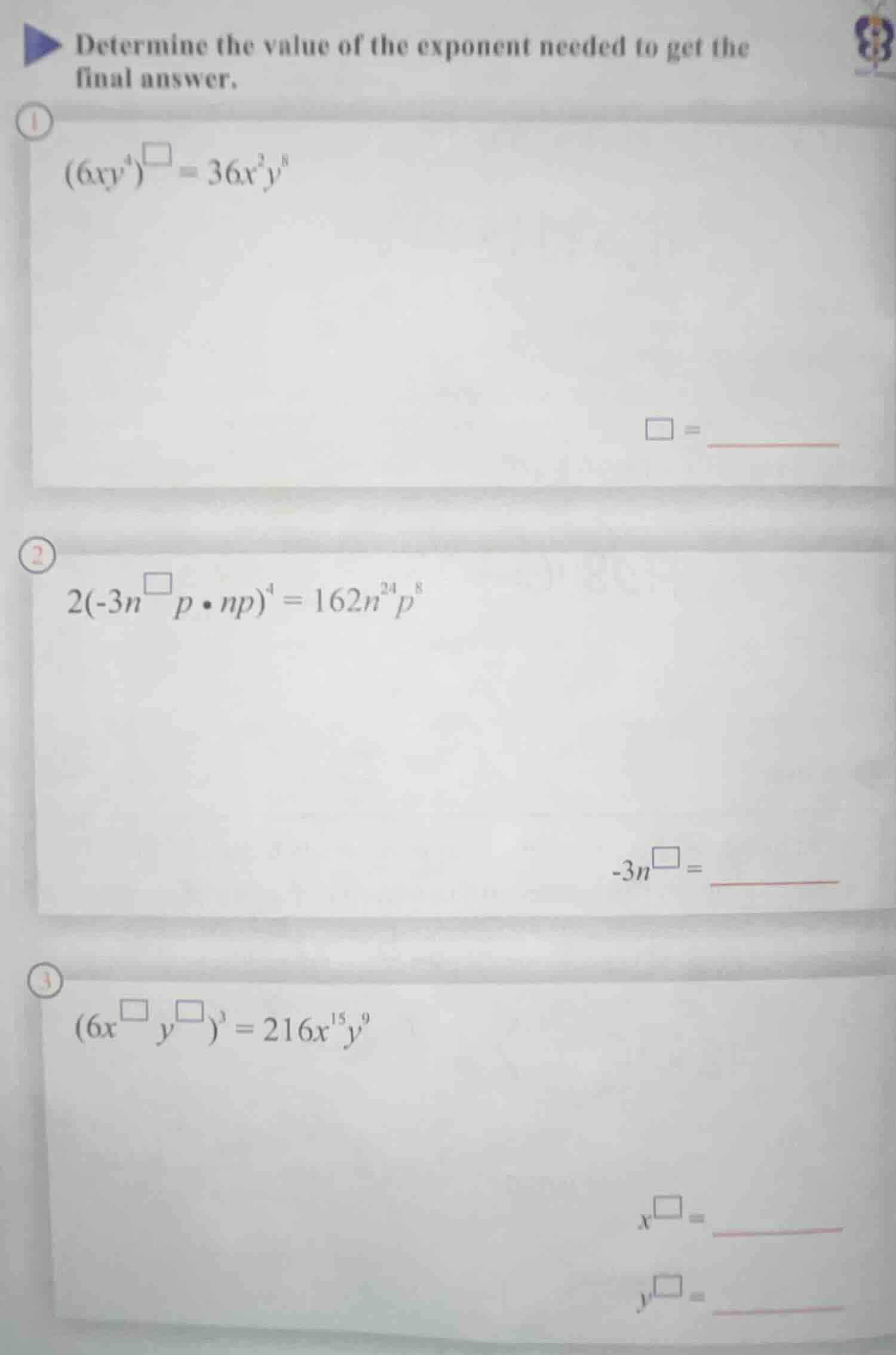 determine the value of the exponent needed to get the final answer. 1 $…