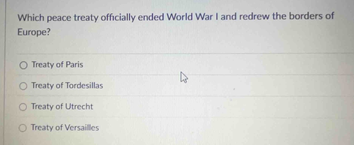 which peace treaty officially ended world war i and redrew the borders …