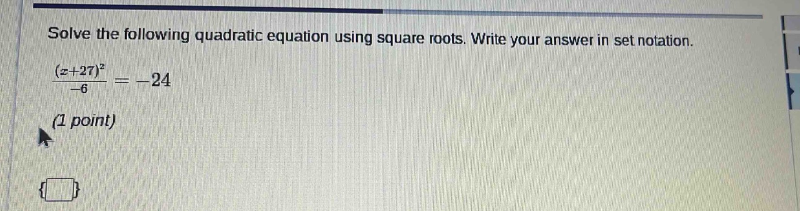 solve the following quadratic equation using square roots. write your a…