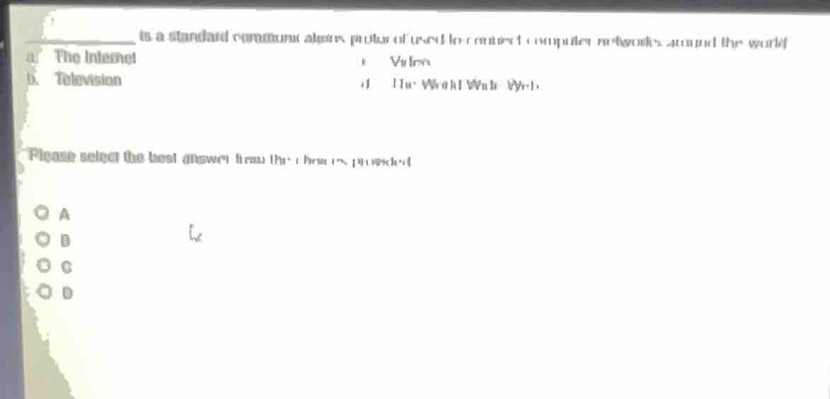 ______ is a standard communication protocol of used for connect compute…