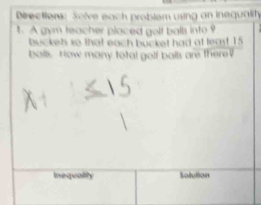 directions: solve each problem using an inequality 1. a gym teacher pla…