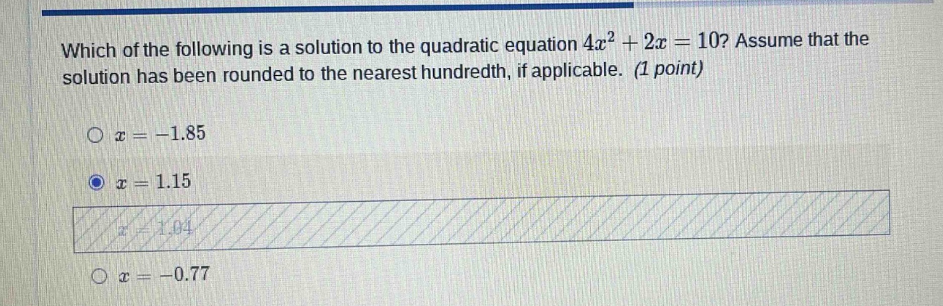 which of the following is a solution to the quadratic equation $4x^2 + …
