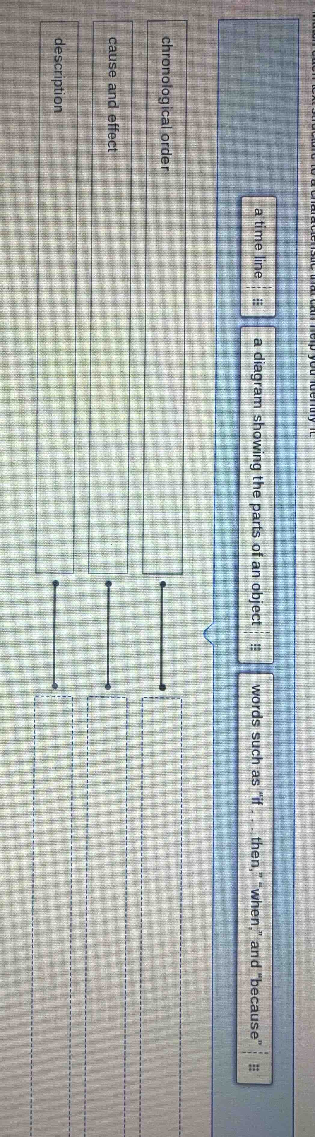 match the text structure (chronological order, cause and effect, descri…