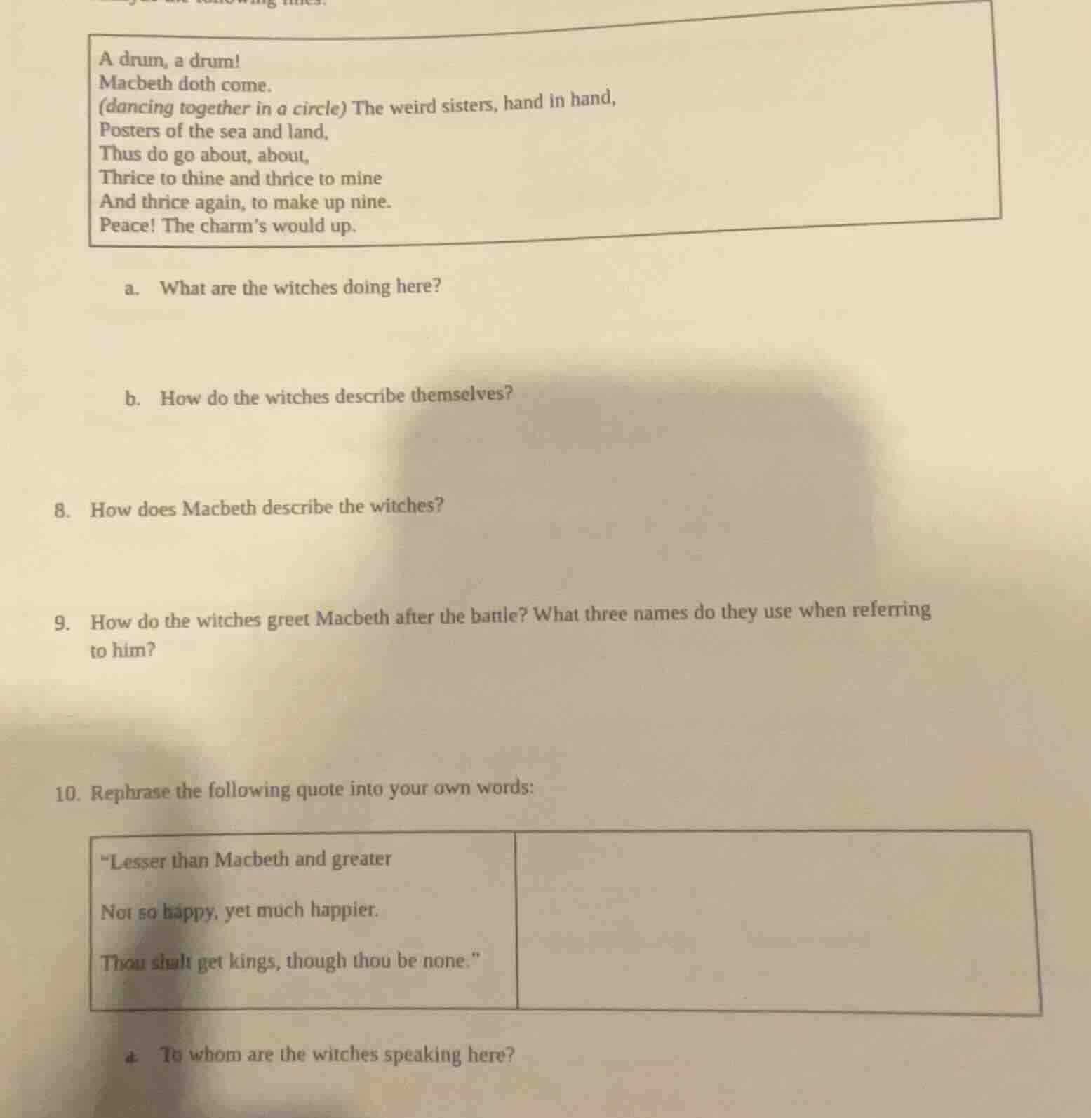 a drum, a drum! macbeth doth come. (dancing together in a circle) the w…