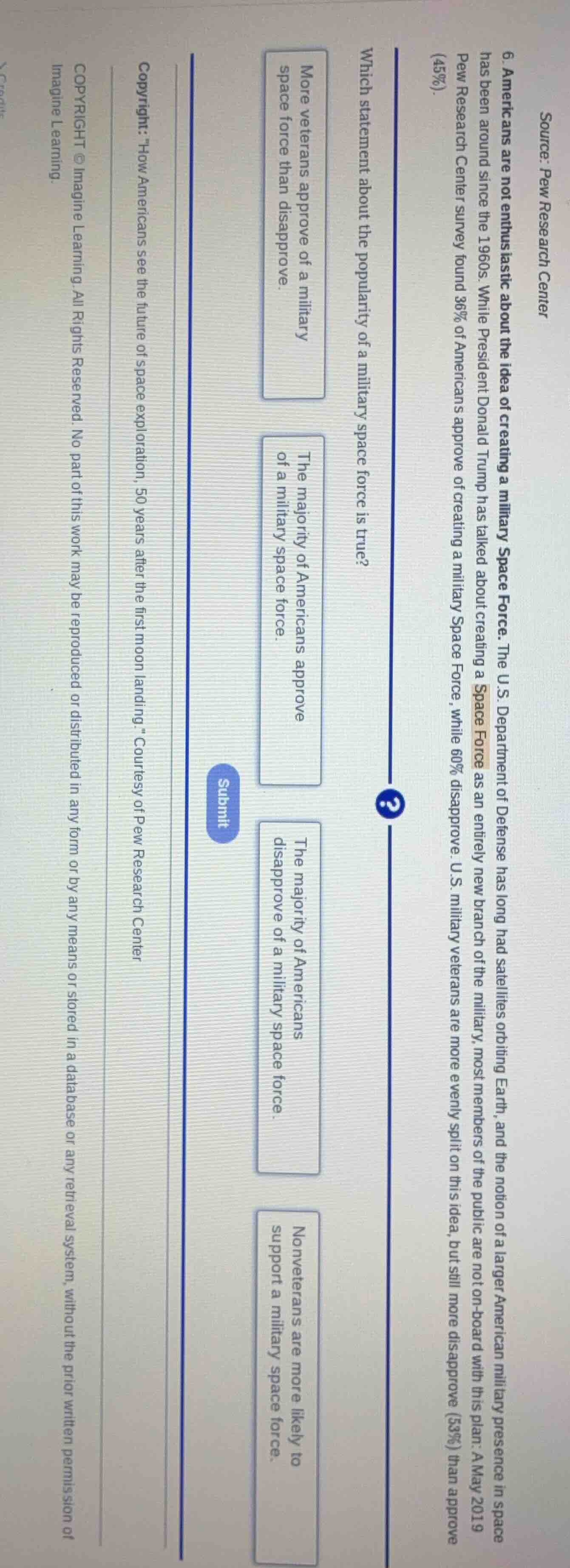 6. americans are not enthusiastic about the idea of creating a military…
