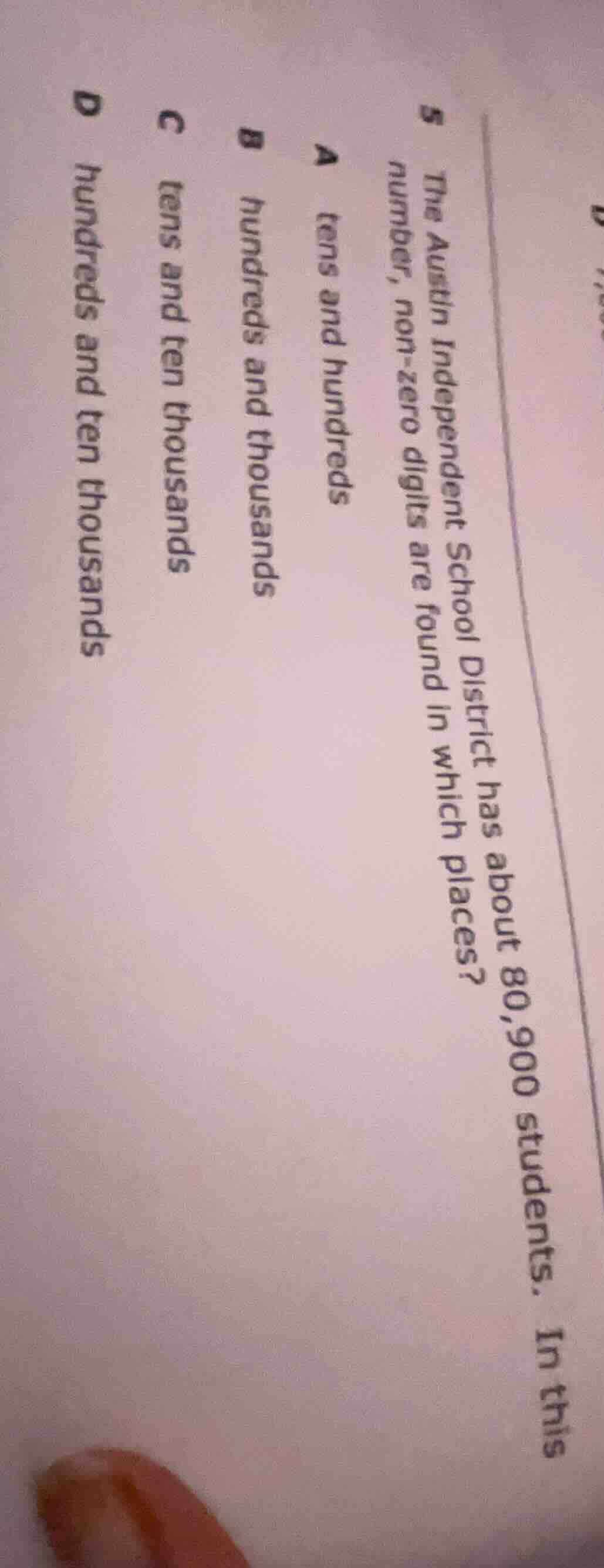 5 the austin independent school district has about 80,900 students. in …