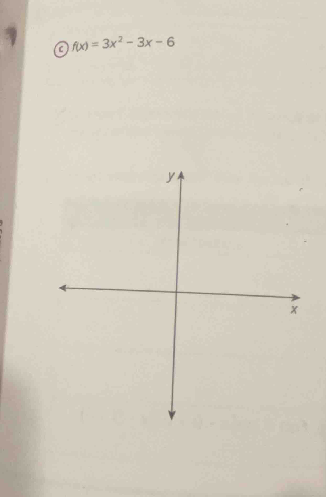 c) f(x) = 3x² - 3x - 6