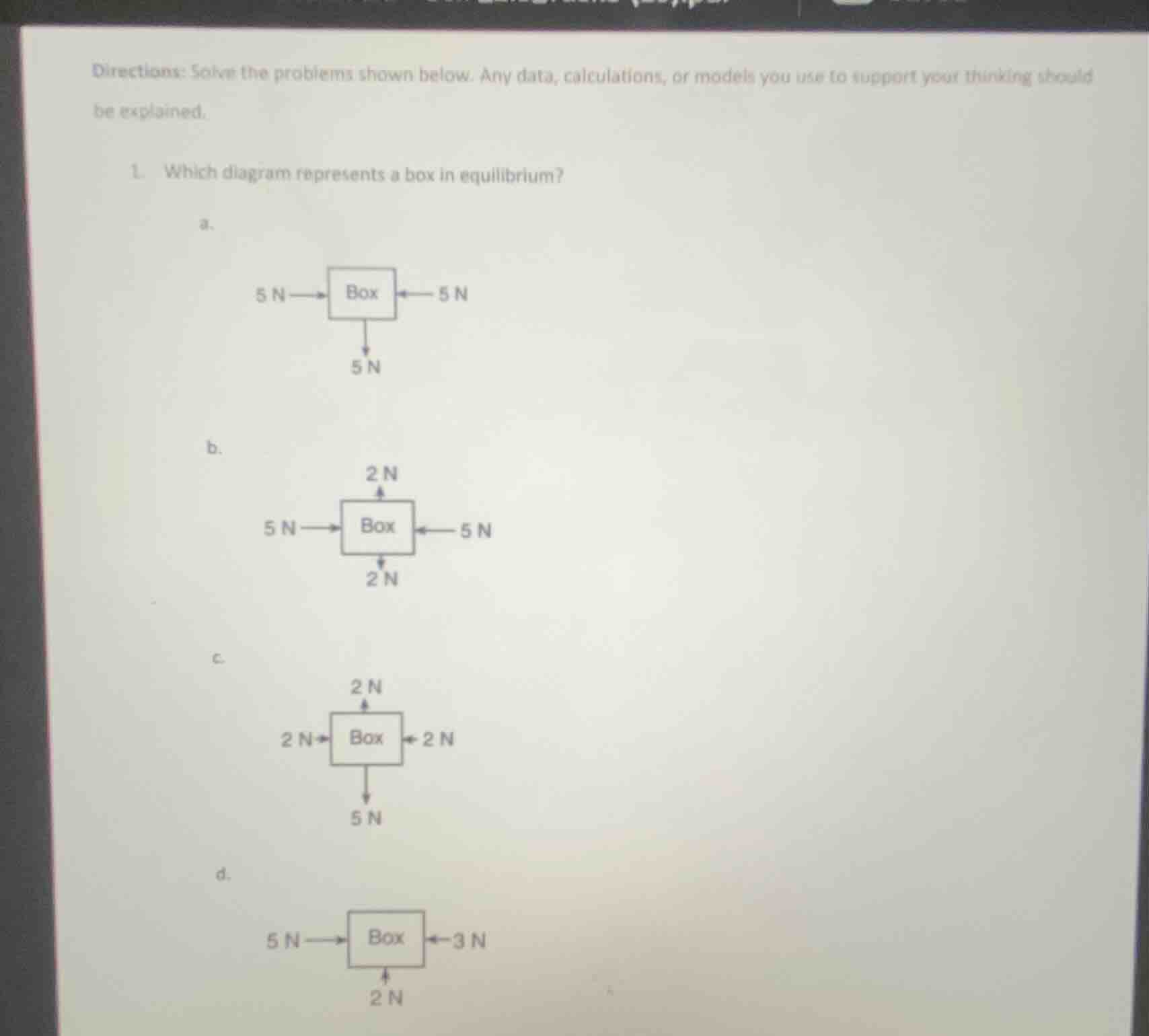 directions: solve the problems shown below. any data, calculations, or …