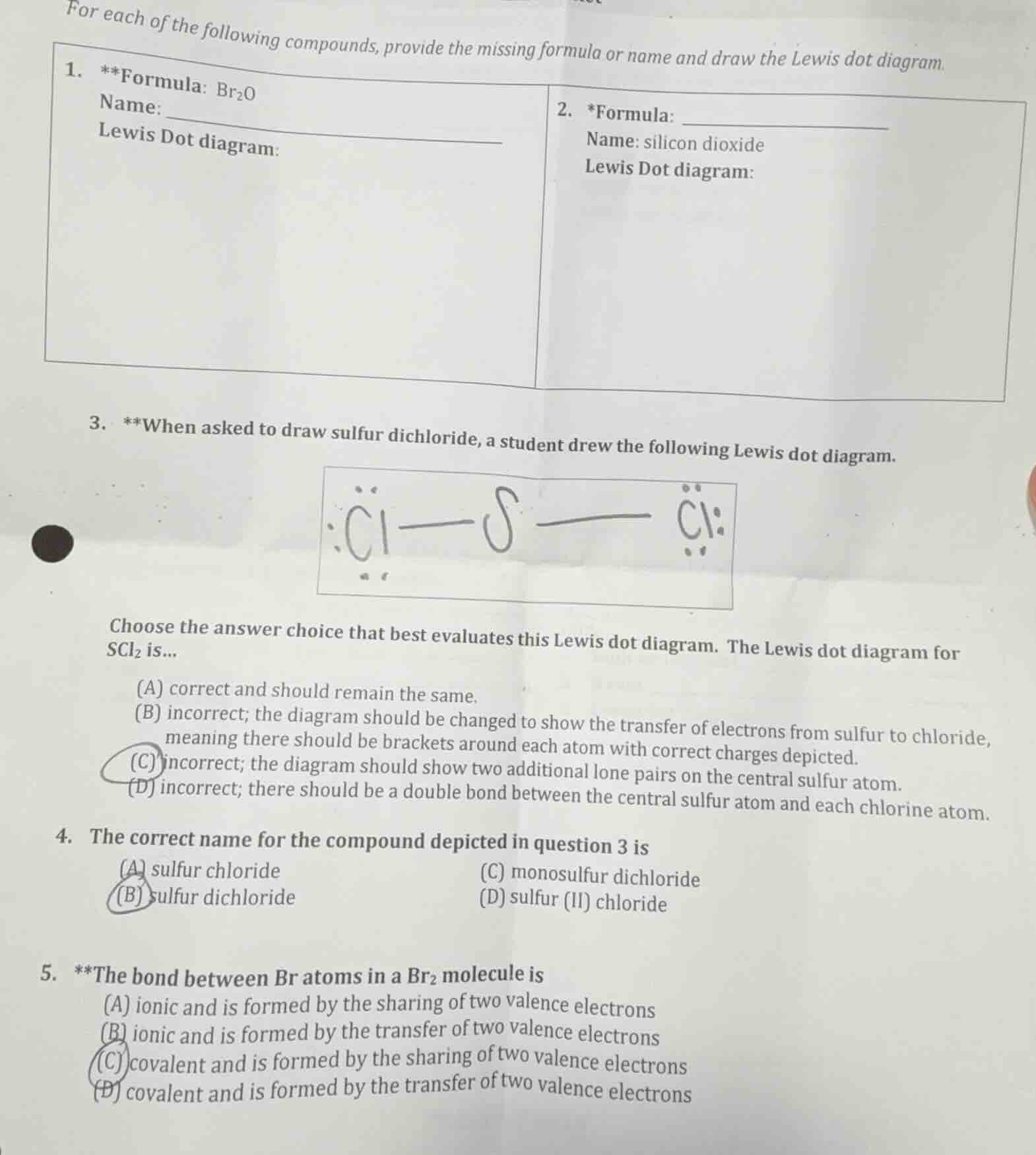 for each of the following compounds, provide the missing formula or nam…
