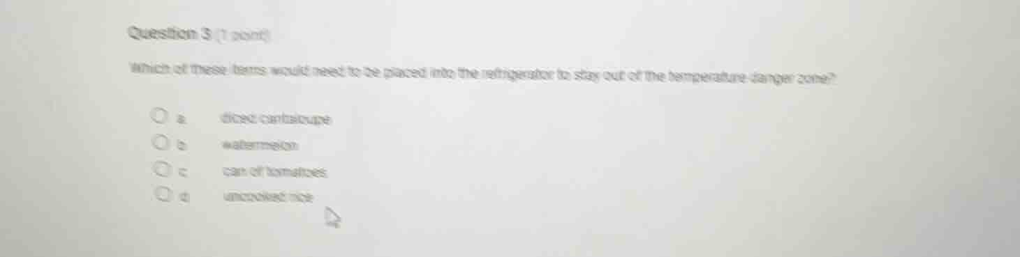 question 3 (1 point) which of these items would need to be placed into …