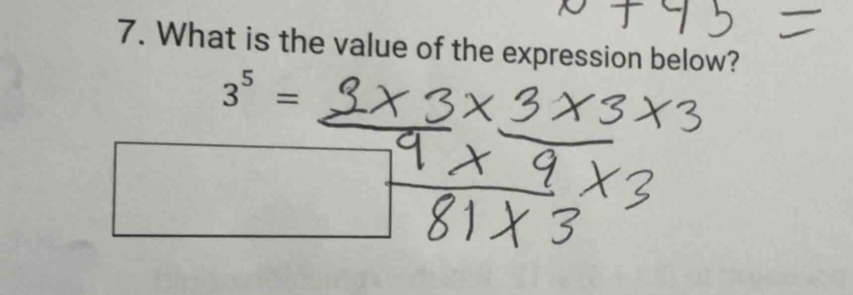 7. what is the value of the expression below? $3^5 = $ (there are some …